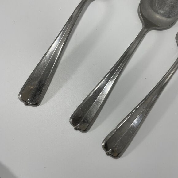 Lot Of 3 Oneida Stainless Gala Impulse Solid Serving Spoon Meat Fork Glossy Vtg - Picture 5 of 6